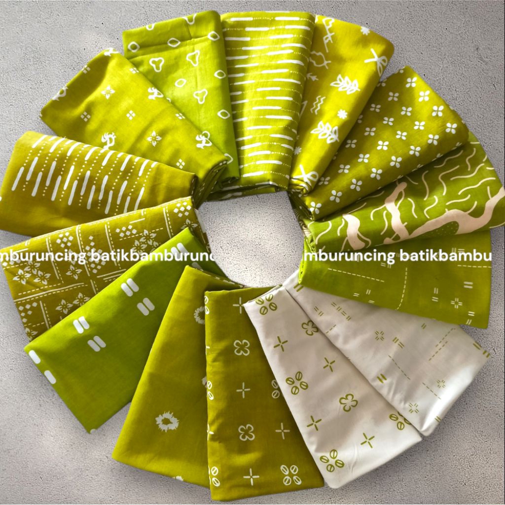 rd kain batik warna kuning lime mustard