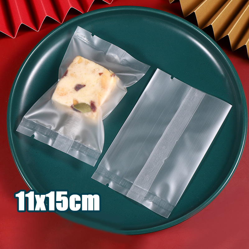

100pcs 11 x 15 Plastik Transparan Plastik Kemasan Kue Kering Plastik Doff Cookies Sealer