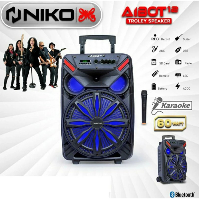 NIKO SPEAKER PORTABLE TROLLEY SLANK AIBOT 12