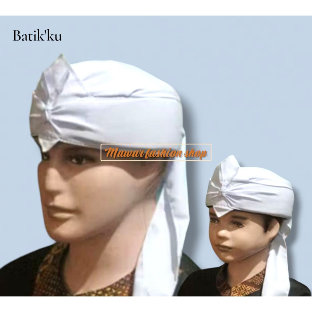 Blangkon putih polos / blangkon adat istiadat /blangkon sunda