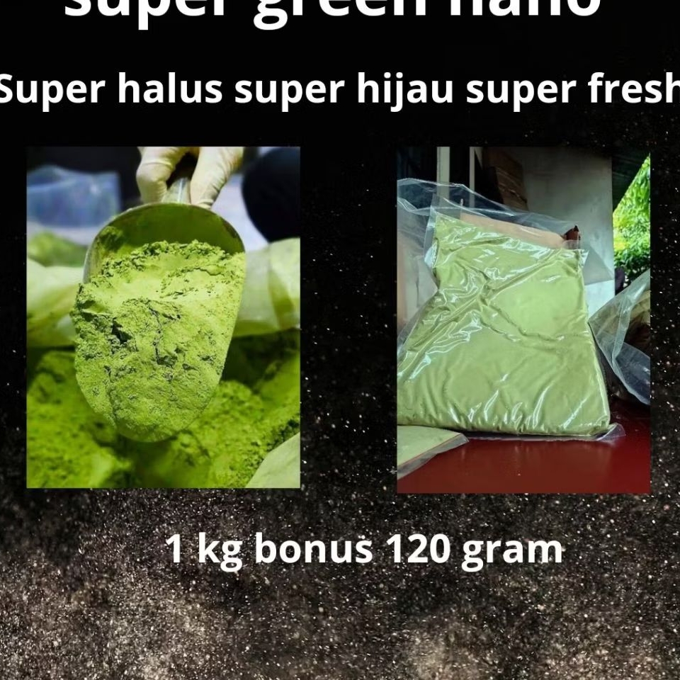 

olahan bubuk hijau terang sg herbal kualitas premium