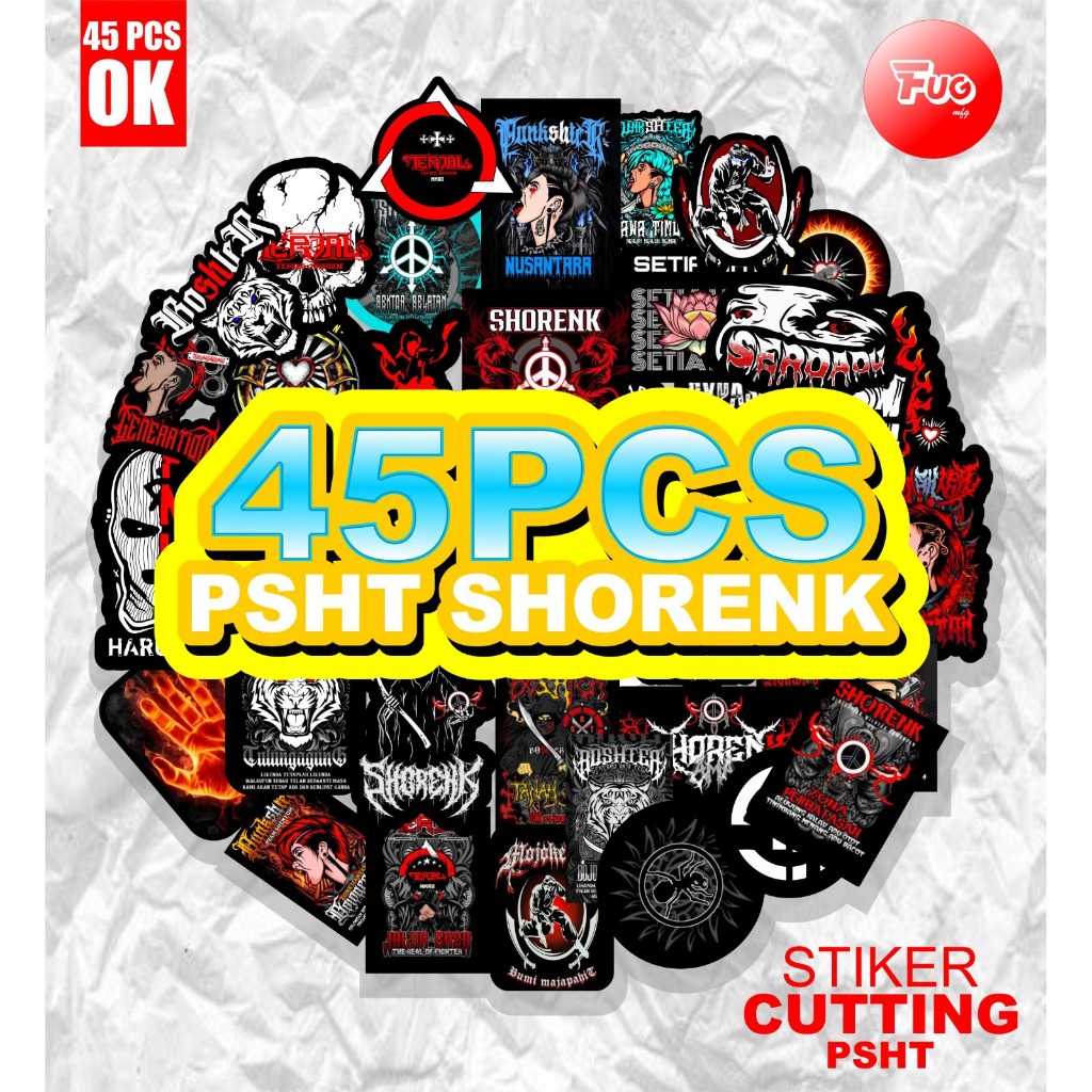 

45pcs stiker perguruan PSHT shorenk anti air sudah cutting keren