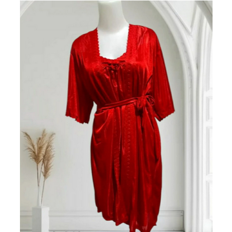 Baju Tidur Wanita Daster Kimono Polos Satin Halus/baju tidur satin/piyama wanita dewasa