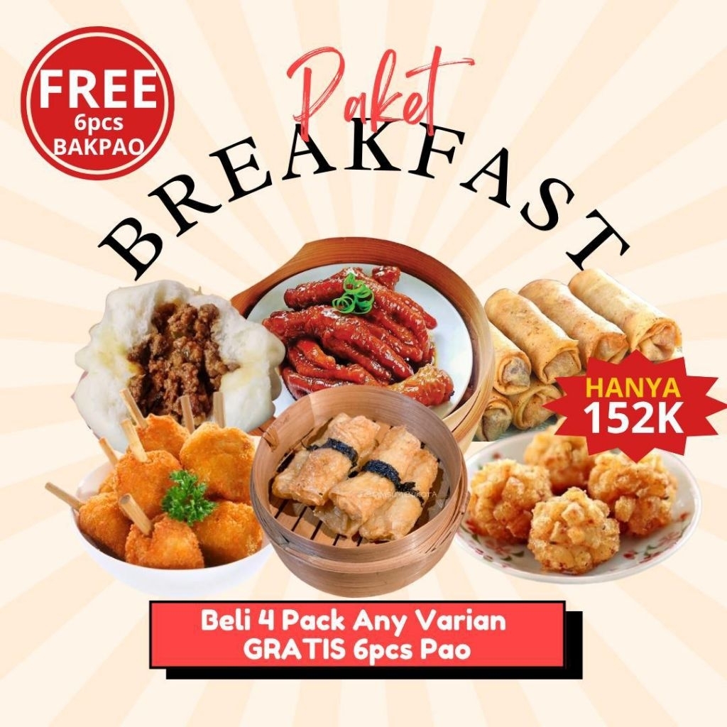 

Promo Paket Breakfast - Beli 4 pack any varian Free 6Pcs pao