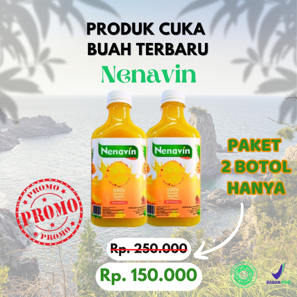 

NENAVIN PAKET 2 BOTOL - Cuka Nanas Alami Halal - Solusi Atasi Lonjakan Gula Darah & Diabetes - 100% Original BISA COD
