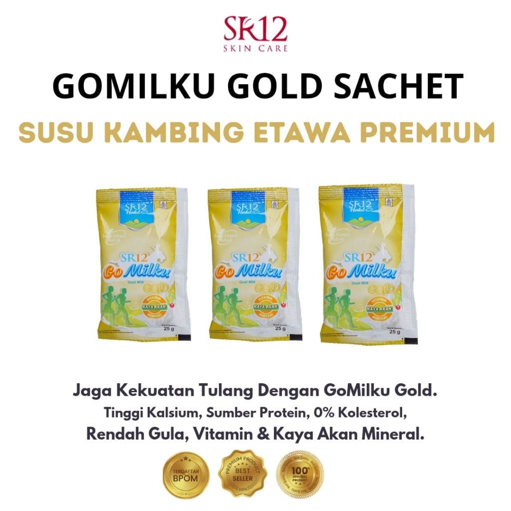 

Gomilku Gold SR12 Kemasan Sachet Susu Kambing Etawa Menjaga Kesehatan Tulang