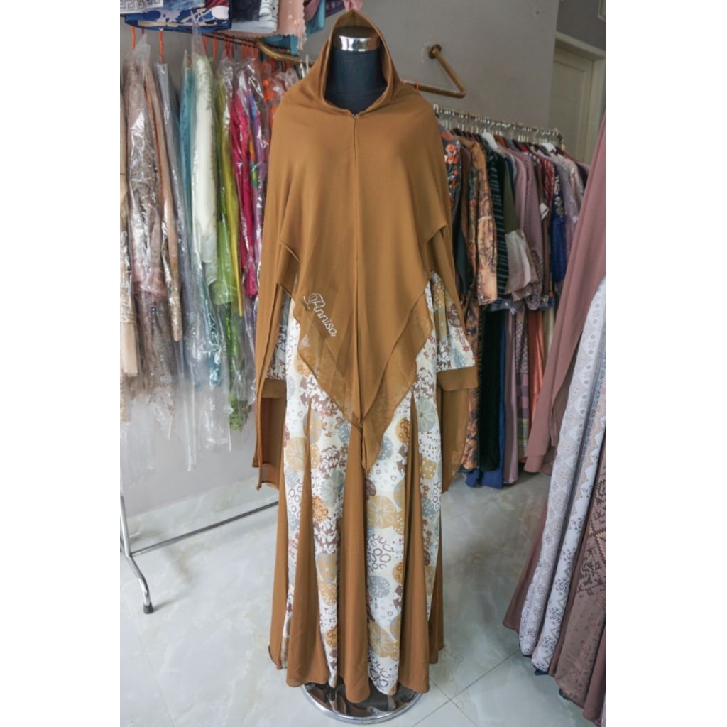 READY Gamis Syari Premium by Annisa Syari - Gamis full motif Printing Ceruty