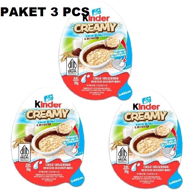 

PAKET 3 PCS KINDER CREAMY COKELAT SUSU KRISPI 19G