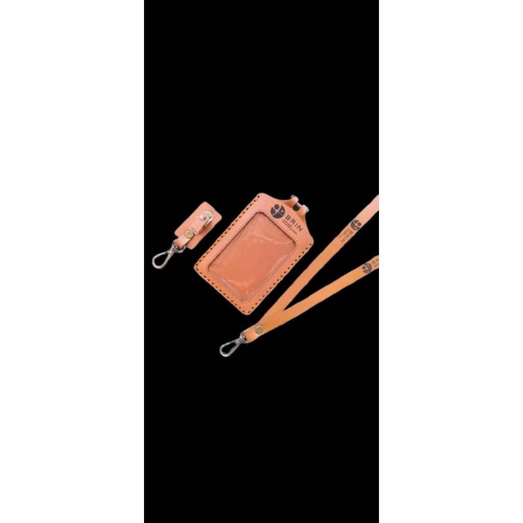 

ID CARD HOLDER NAME TAG 2LAPIS BARBEL | dompet kartu kulit sapi asli