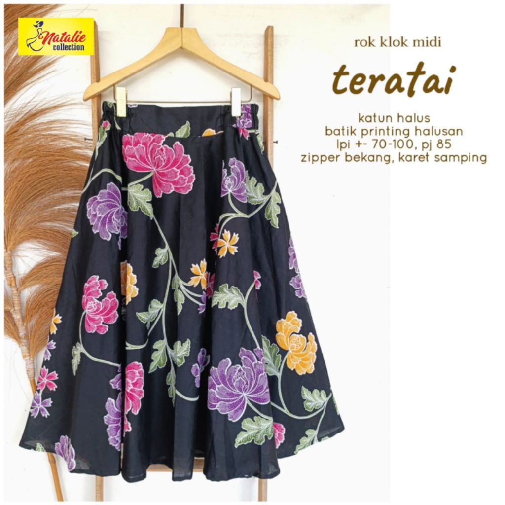 Rok Batik klok midi flare ori batik solo