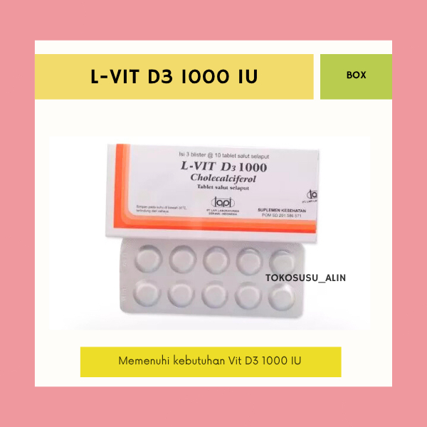 L VIT D3 1000 BOX 30 TABLET / VIT D3 1000 IU / SUPLEMEN KESEHATAN TULANG