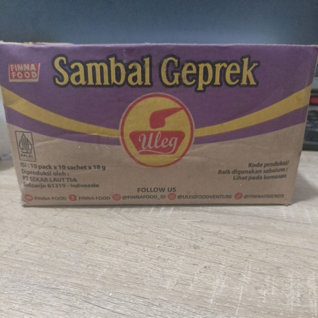 

SAMBEL ULEG FINNA GEPREK 1 KARTON