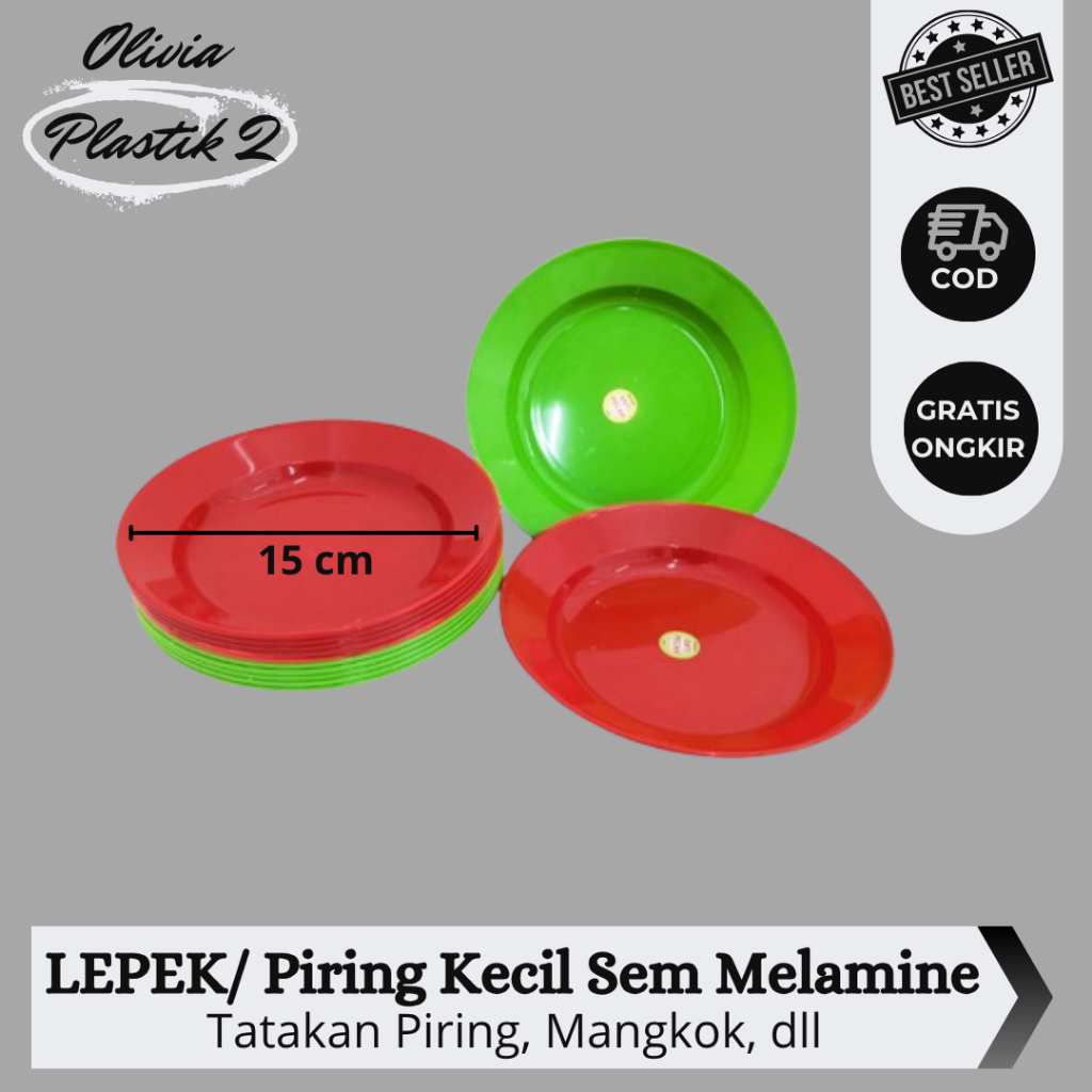 (6 Pcs) Lepek/ Piring KECIL Semi Melamine 6inchi | Tatakan Piring, Mangkok, dll