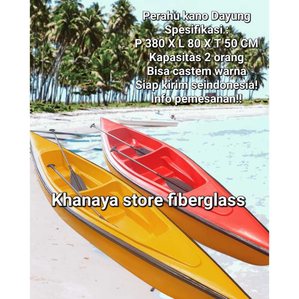 Perahu kano dayung/kano dayung/perahu fiberglass/perahu wisata/perahu santai termurah