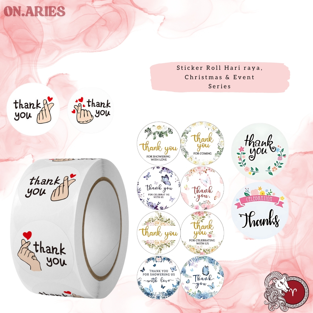 

Sticker Thank You Roll Isi 500 Pcs Stiker Terima Kasih Warna Label Roll Sticker SS001