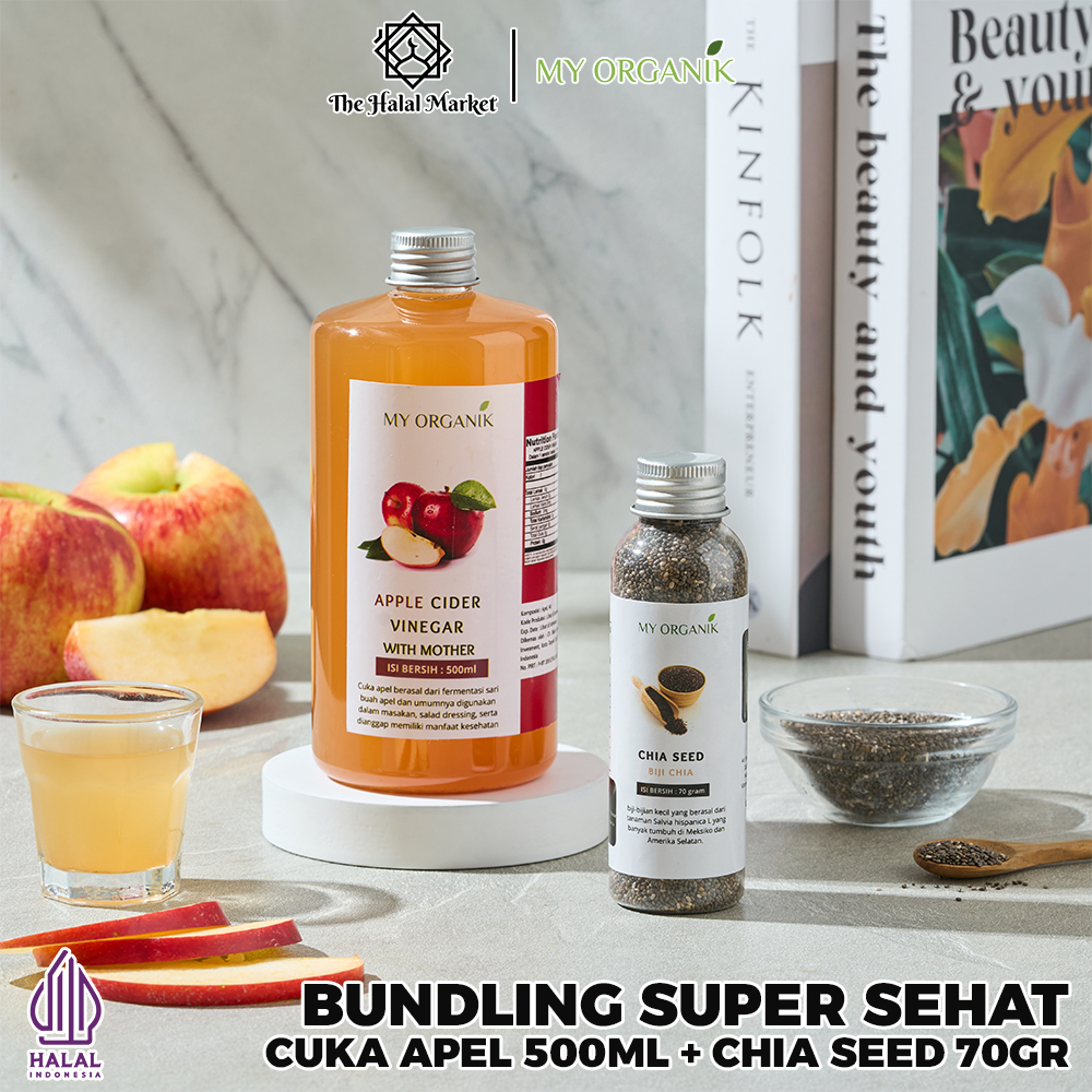 

My Organik Paket Bundling Cuka apel 500 ml dan Chia Seed 70 gram