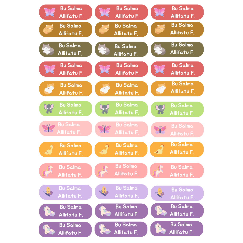 

STIKER NAMA CUSTOM | 33 pcs per pack