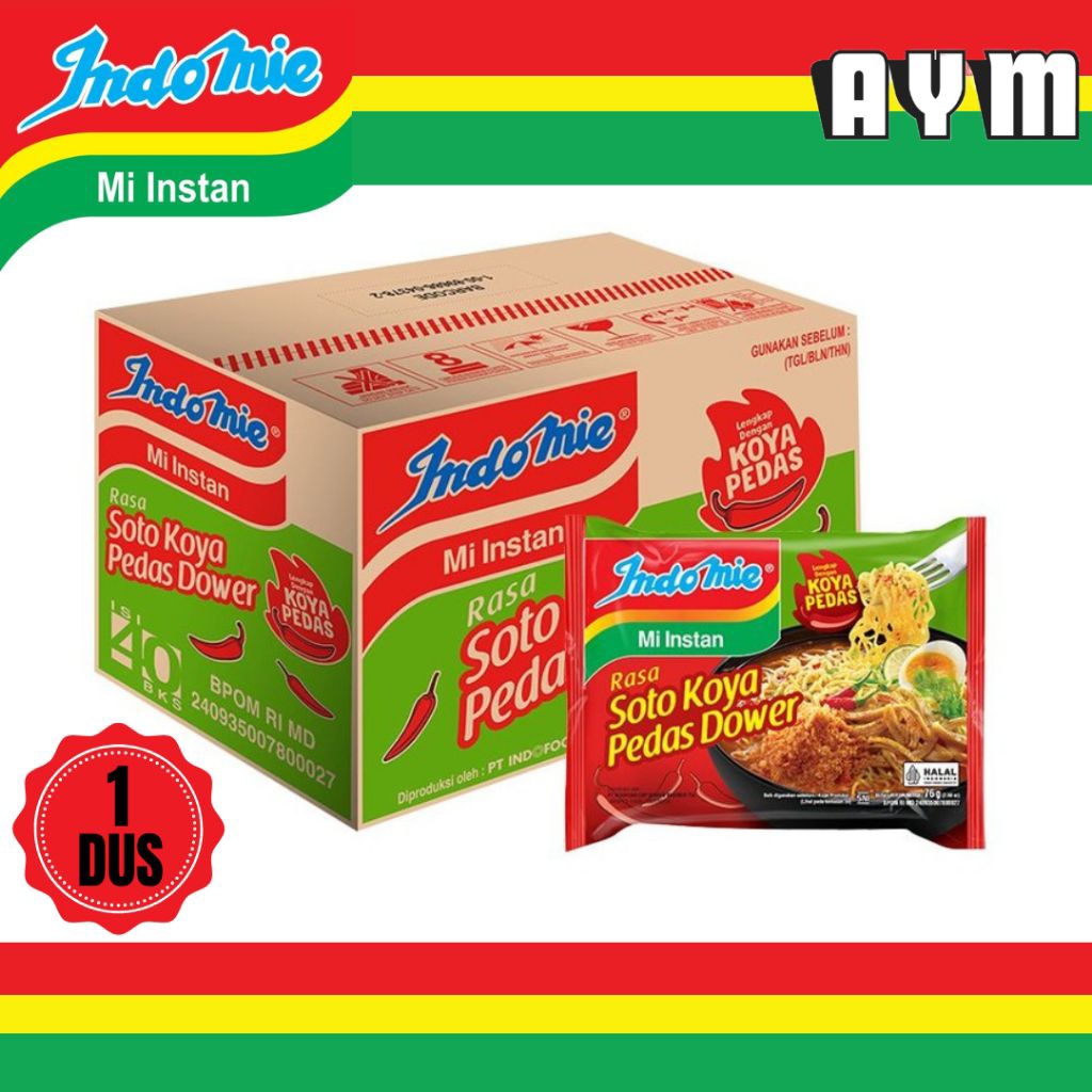 

INDOMIE MIE INSTANT RASA SOTO KOYA PEDAS DOWER (1 DUS)