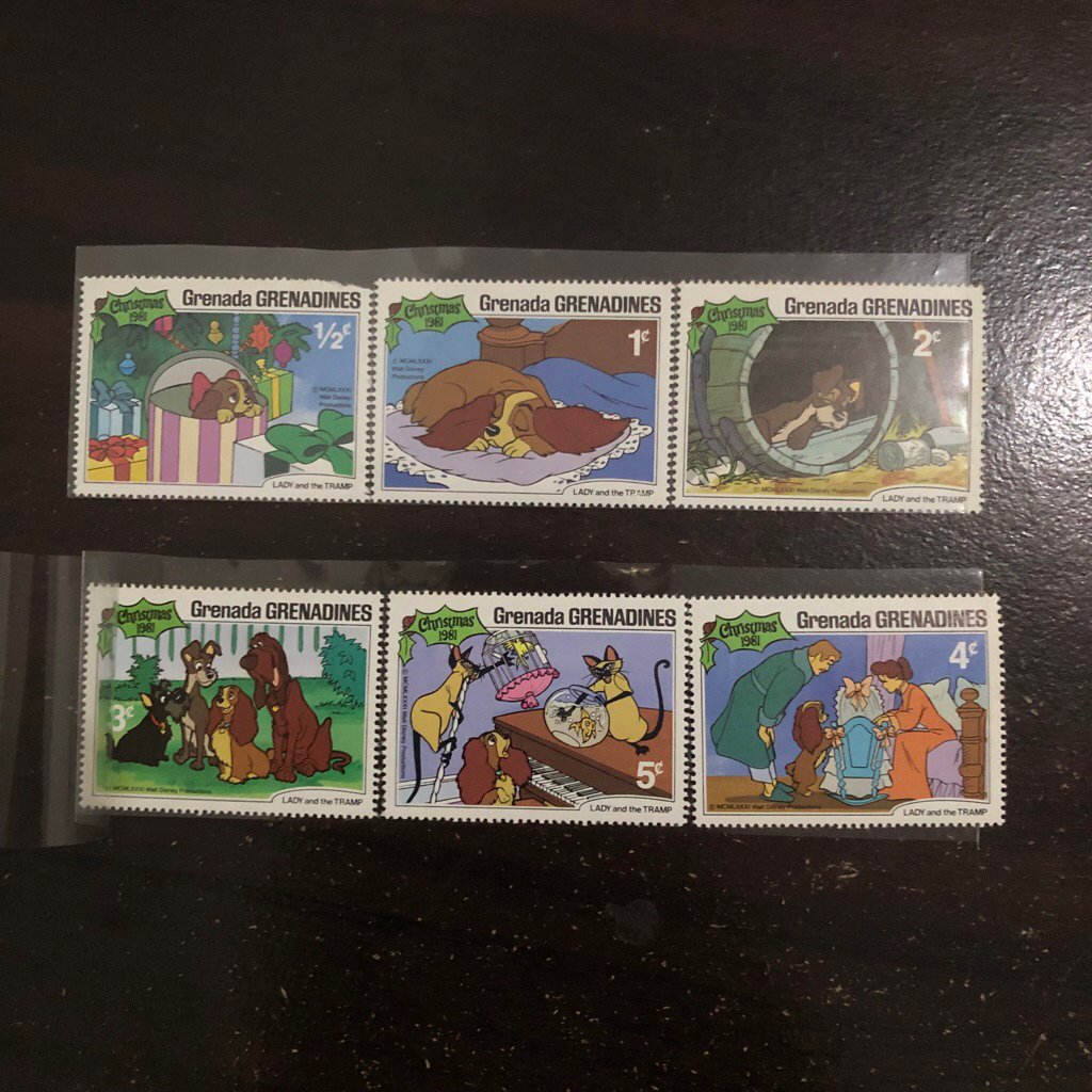 

Perangko Anak Disney Stamp Christmas 1981 Grenada Grenadines Lady and the Tramp