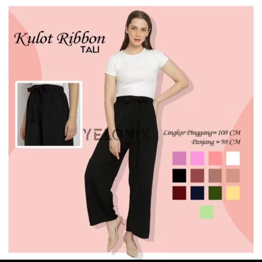 celana kulot panjang tali WOLFIS COLLOTES RIBBON