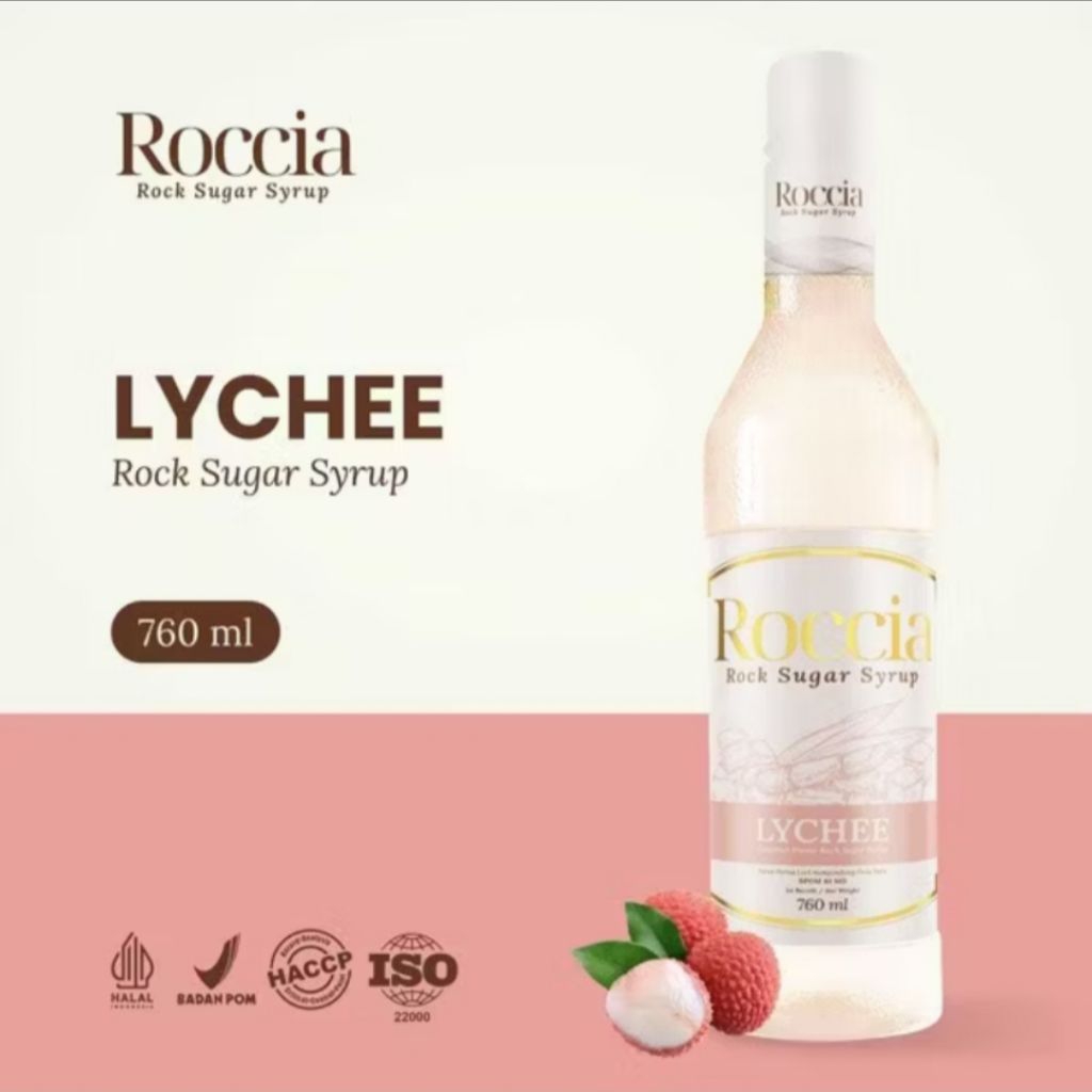 

ROCCIA ROCK SUGAR SYRUP LYCHEE - Syrup Gula Batu 760ml