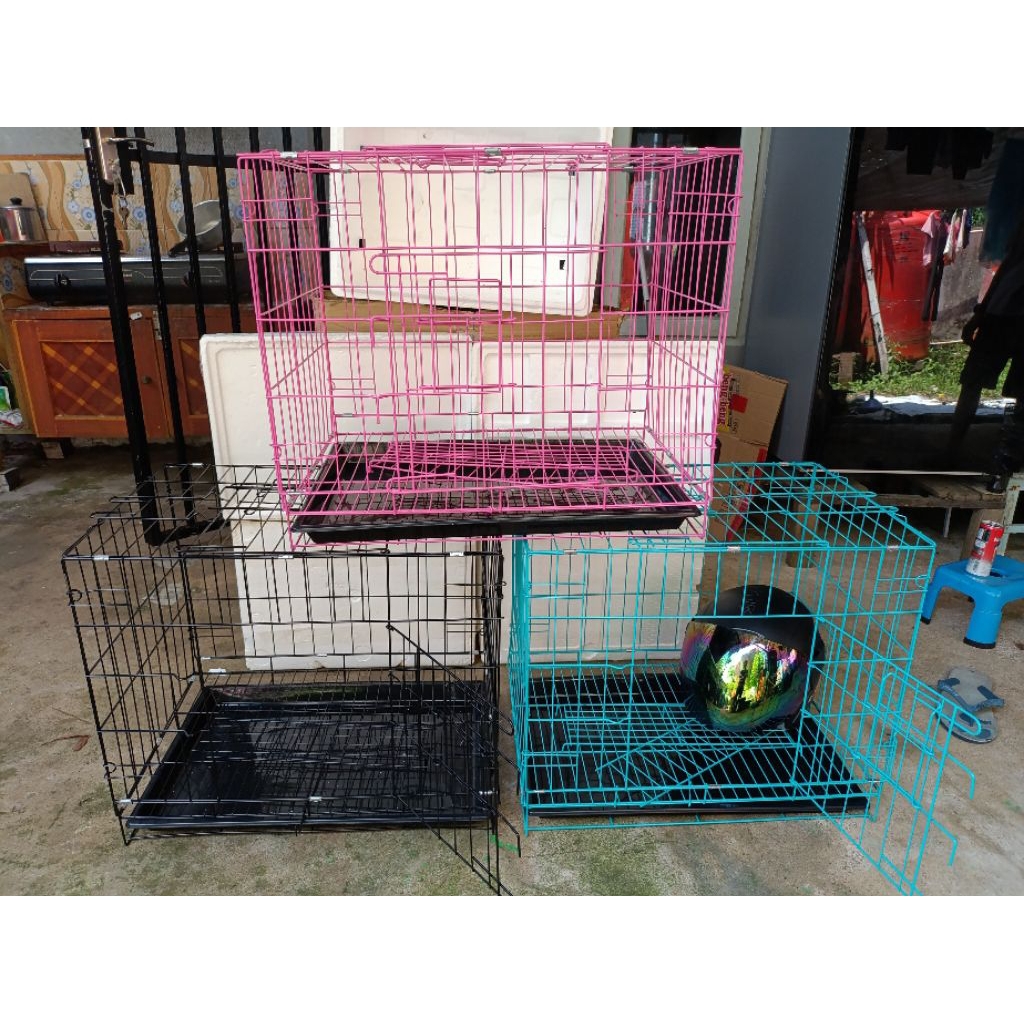 Promo Kandang Lipat Tingkat Premium 60 cm x 42 x 50 cm Cage Hewan Kurungan Peliharaan Pet Dog Anjing