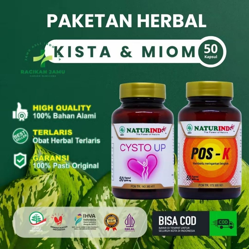 PAKETAN Kista Miom Tanpa Operasi ORIGINAL CYSTO UP Dan POS K Naturindo isi 50 Kapsul