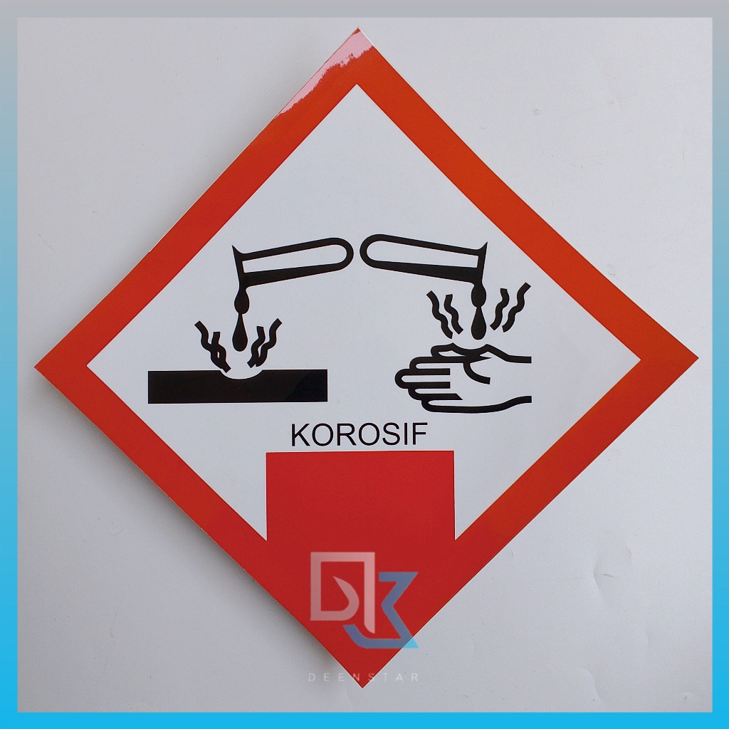 

Stiker Korosif, Simbol Bahan Kimia, Stiker Vinyl, Laboratorium