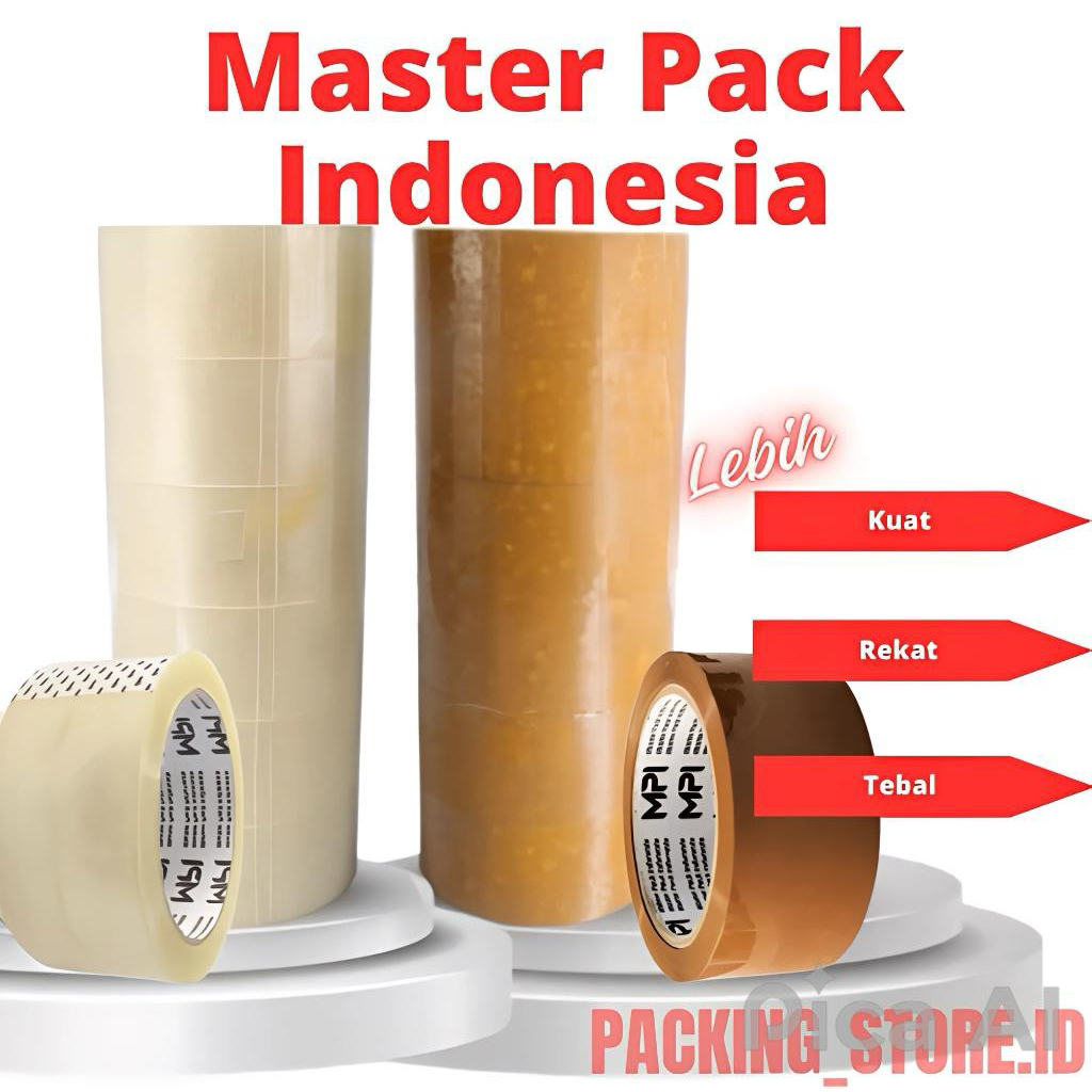 

Lakban 45mm x 100 yard isi 6 pcs / Lakban Bening / Lakban Coklat