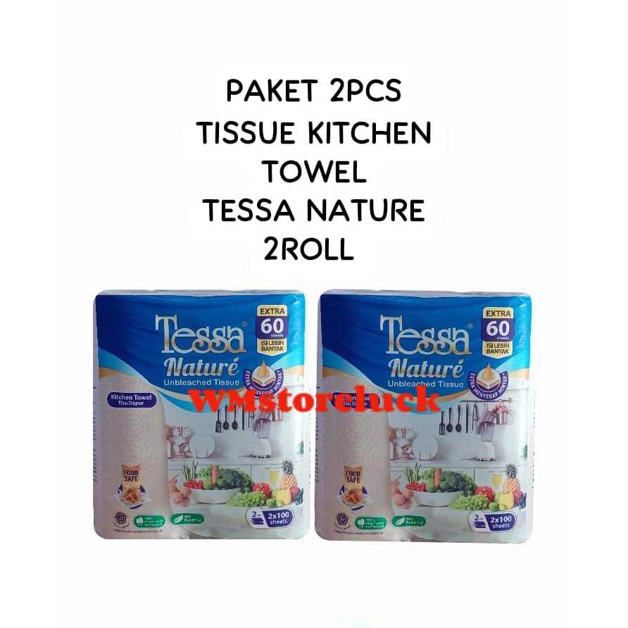 2 PCS TESSA TISSUE COKLAT DAPUR MINYAK 2 ROLL/KITCHEN TOWEL UNBLEACHED COKELAT 2ROLL