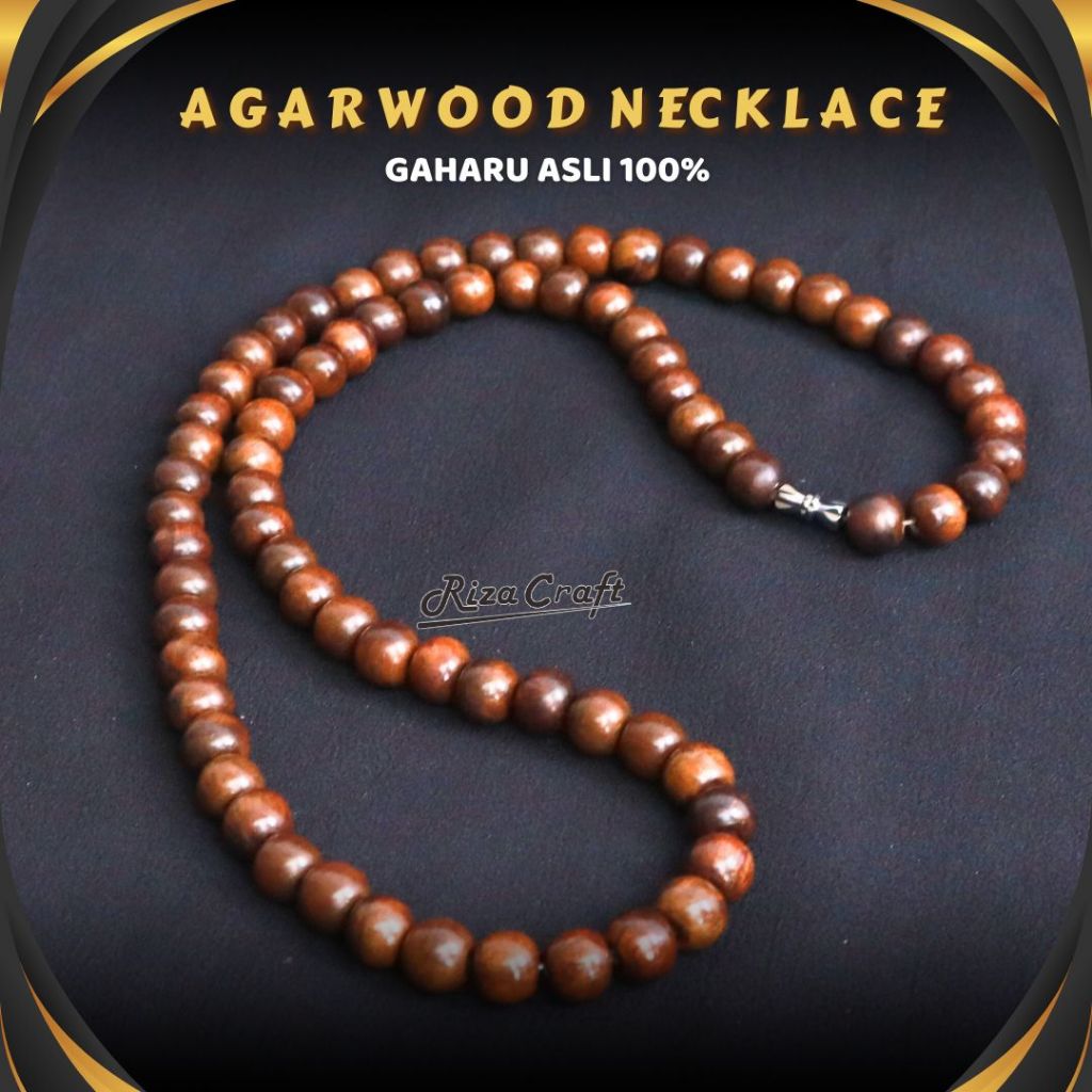 Kalung Pria Wanita Cowok Cewek Kayu Gaharu Buaya Asli Wangi Kalimantan Super King by RIZA CRAFT