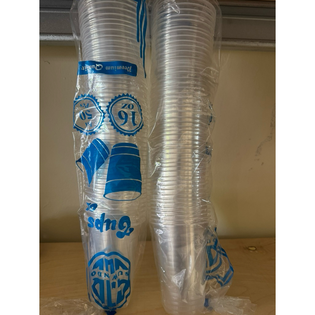 Gelas Datar 16oz 14oz 12oz 10oz