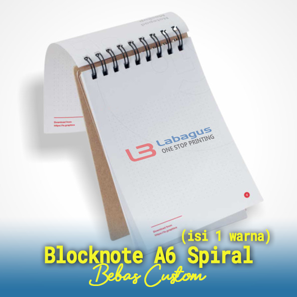 

Blocknote Spiral Isi 1 Warna Cover Full Color Ukuran A6 CUSTOM, Blocknote Finishing Spiral, Notebook Pekanbaru, BlockNote isi 50 Lembar
