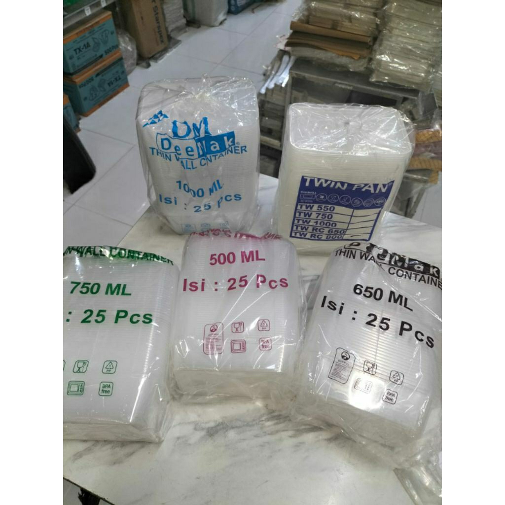 Twinwall Petak Panjang 500ml,650ml,750ml,800ml,1000ml