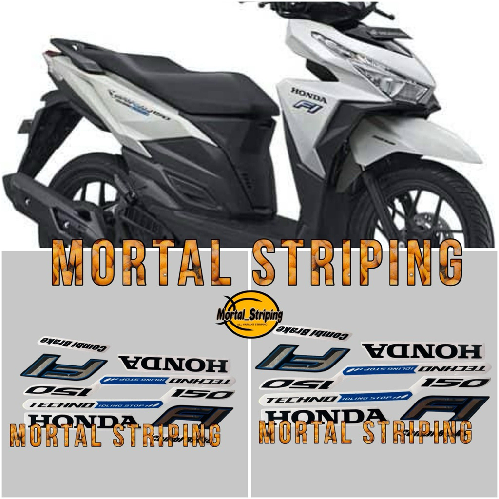 STIKER STRIPING LIS LES BODY HONDA VARIO 150 TECHNO LED OLD 2015 2016 PUTIH