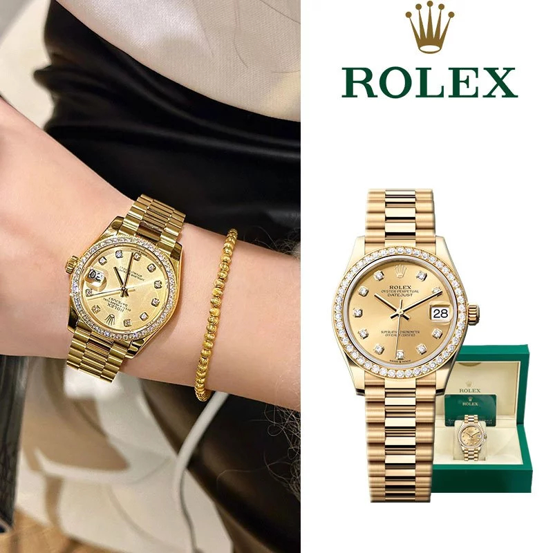 【Rolex】100% ASLI Jam tangan Rolex Wanita Gold Diamond Datejust 31mm 179138-83138G Ready Stock Jam ta