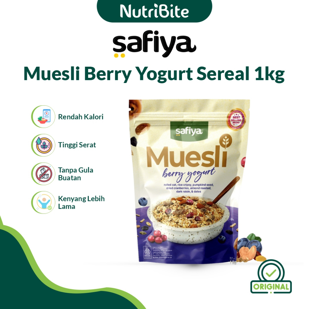 

Safiya Muesli Berry Yogurt 1 Kg Sereal With Almond Premium