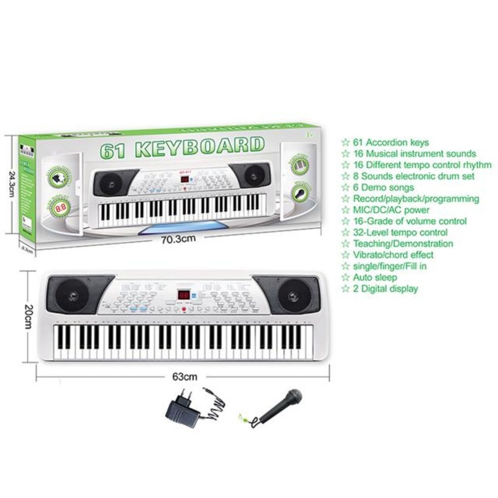 GOGO TOYS - ELECTRONIC KEYBOARD, PIANO, MAINAN PIANO, MAINAN ANAK (SD 617)
