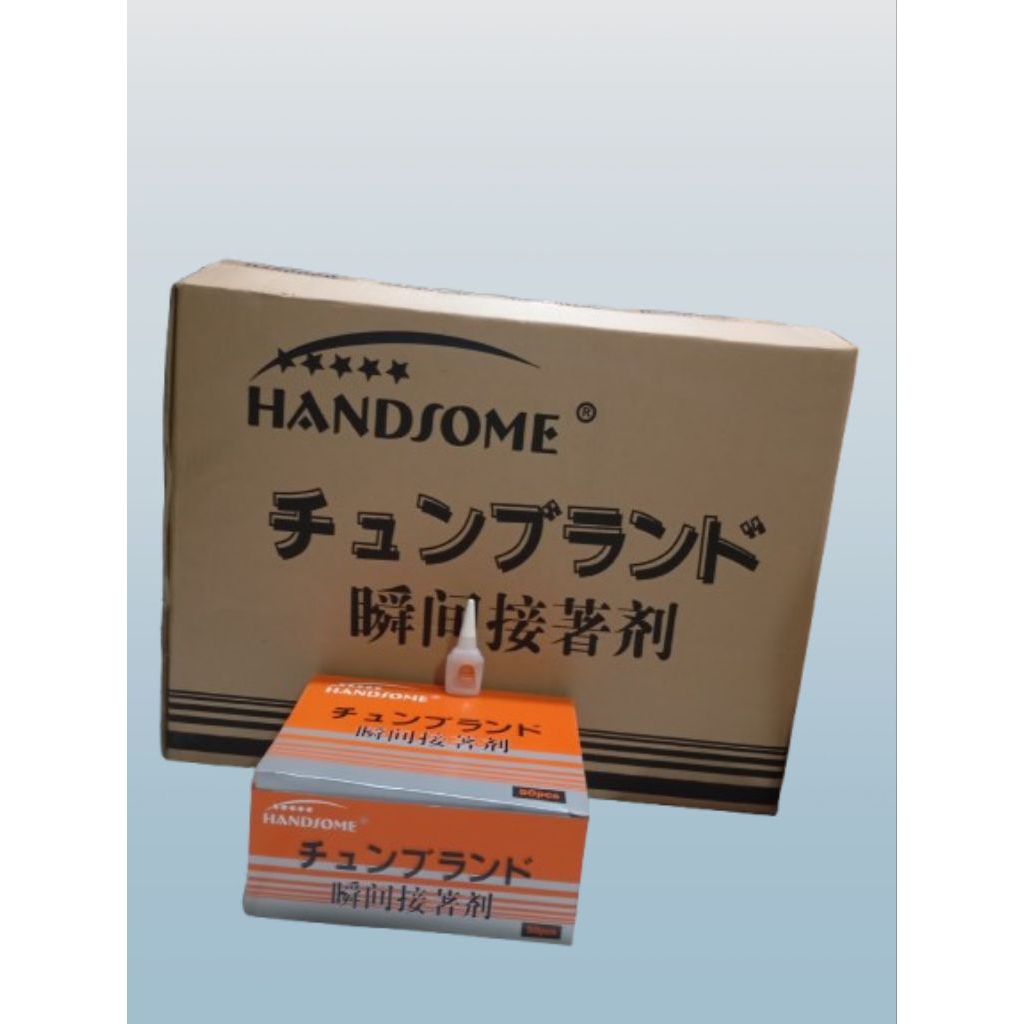 

1 Dus Isi 600 Pcs Lem Cair, Lem Korea, Lem Tetes Merk Handsome Tutup Putih