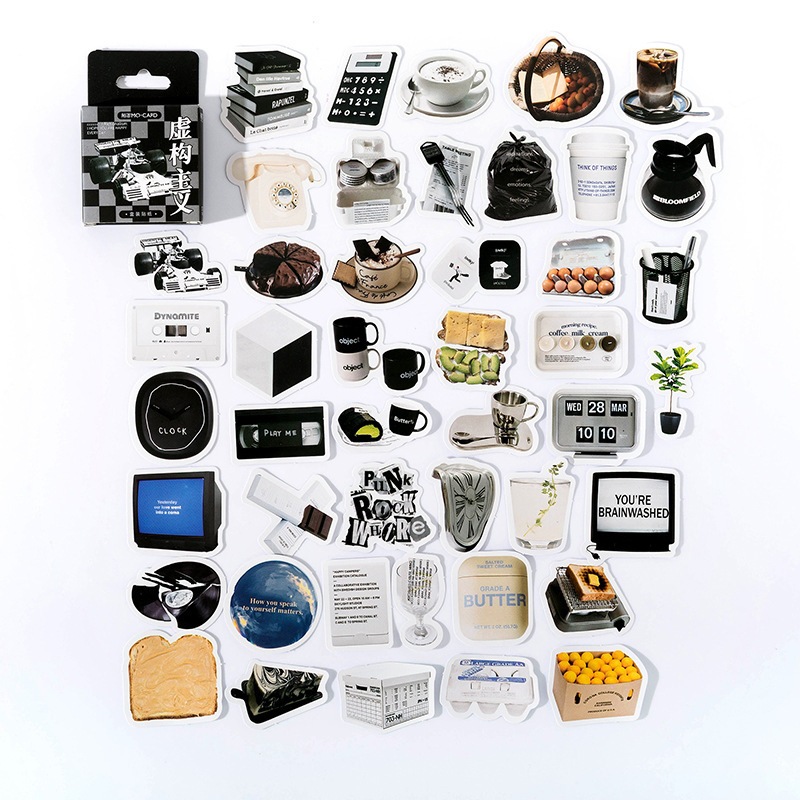 

【MAPLESOL】45 Pcs Fictionalism Deco Sticker DIY Scrapbook Stiker Jurnal Diary Planner Kotak / Stiker Kertas Bujo Journaling Bullet / Dreamy Deco Sticker Planner DIY Scrapbook Stiker Korea / Aesthetic Sticker Box DIY Diary Planner