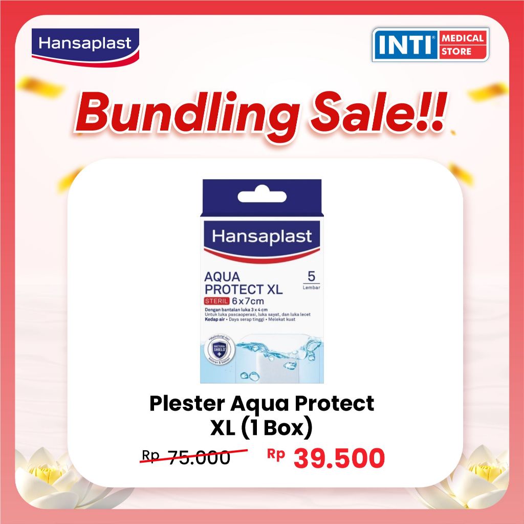 BUNDLING | Hansaplast Aqua Protect XL 1 BOX (5 PCS) | Plester P3K Waterproof | Melindungi Luka