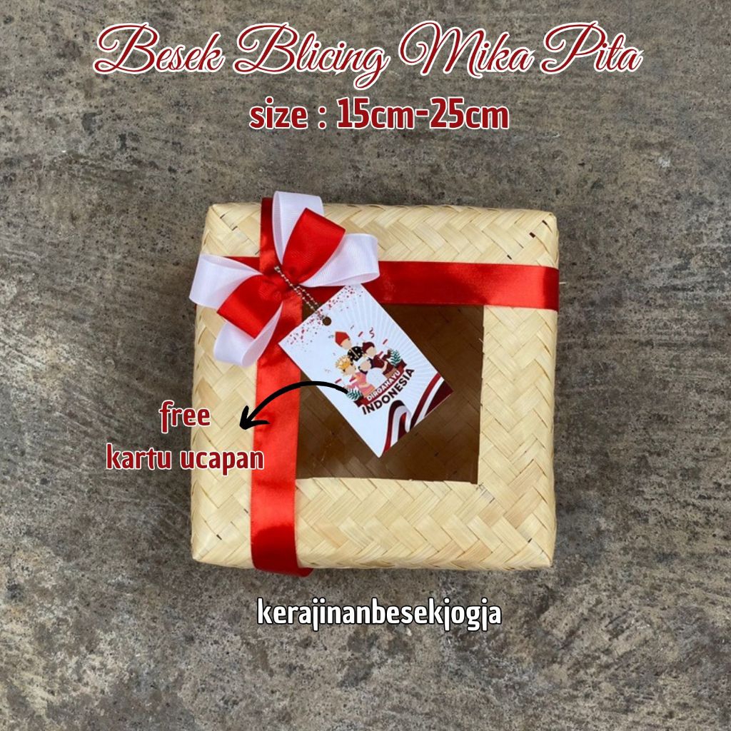 

BESEK KEMERDEKAAN | BESEK MIKA BLICING PITA BONUS UCAPAN | hampers nasi kotak bingkisan hantaran