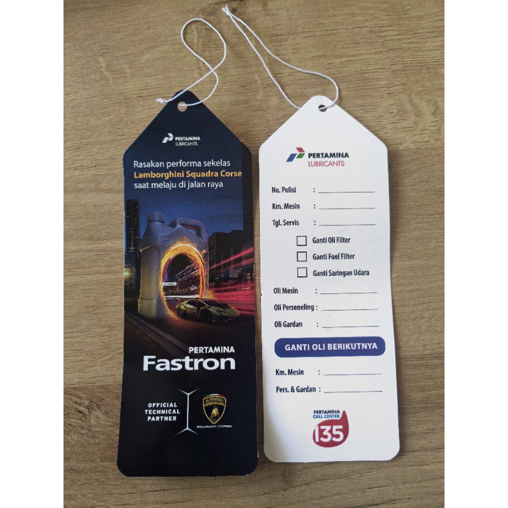 Kartu Ganti Oli Pertamina