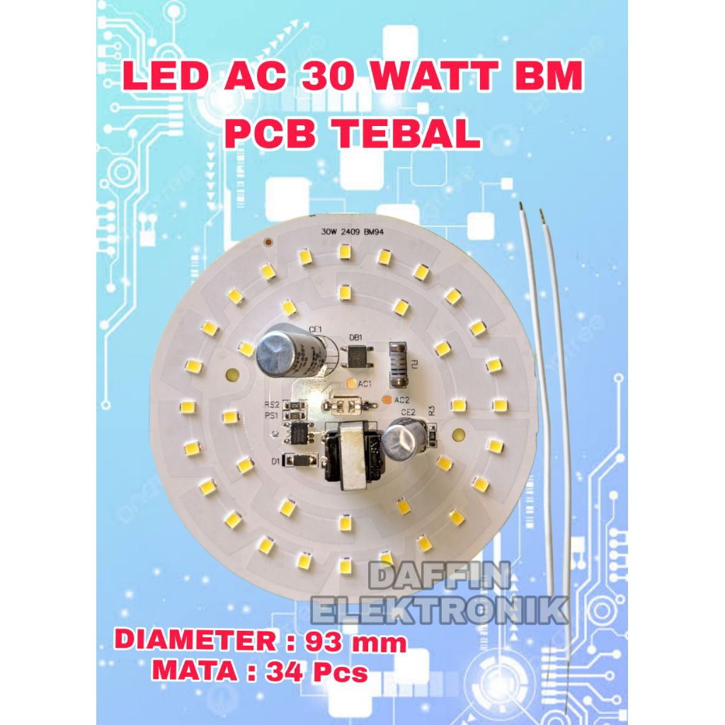 LED AC 30 Watt BM PCB TEBAL / Lampu Led 30 Watt BM Super Terang