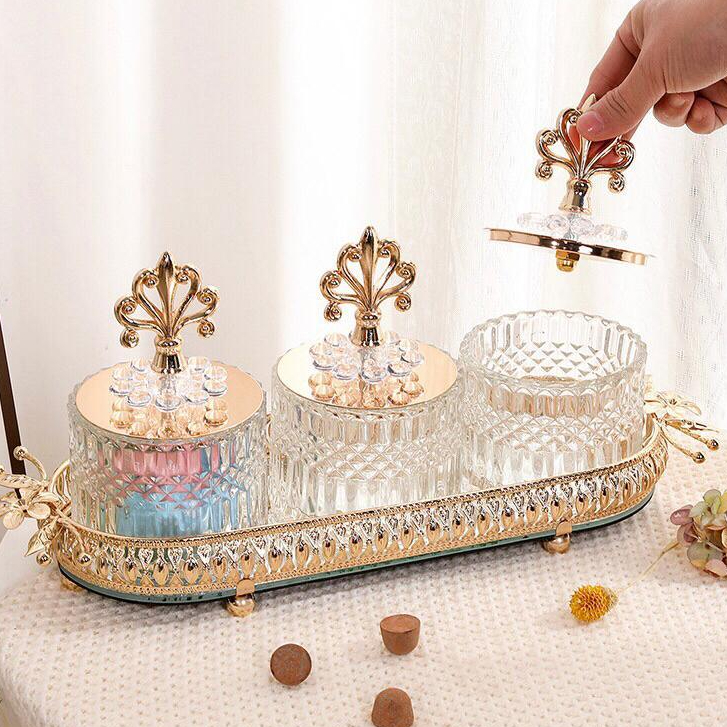 TATA HUNI - Toples Wadah Permen Snack / Candy And Functional Glass Crystal Jar Candy Set