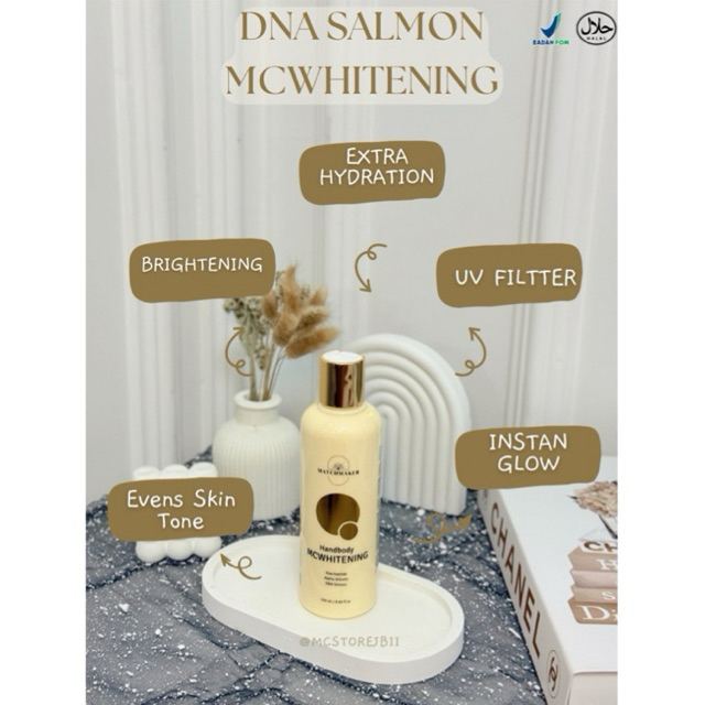 Body Lotion Pencerah Kulit dengan Kandungan Salmon dan Vitamin C untuk Penggunaan Siang Hari Kemasan
