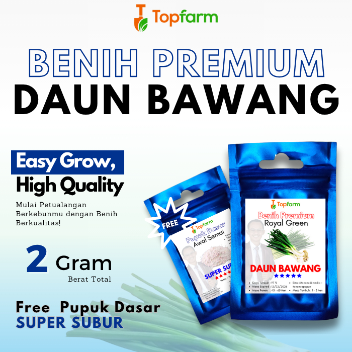 Benih Tofarm /Benih Daun Bawang Super Jumbo / Benih Daun Bawang Prei / Benih Daun Bawang Super /Beni