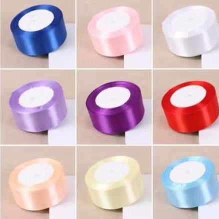 

PITA SATIN 4 CM (1, 5" ) premium import ecer per meter bahan buket, pita kado, bunga pita satin, tali pita kado