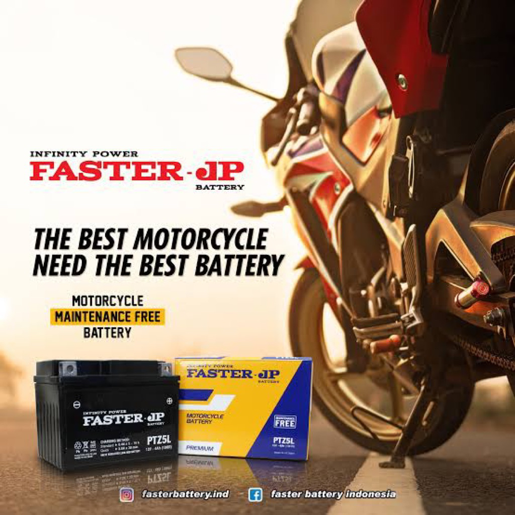 AKI Motor FASTER JP PTZ5L 12V-4AH (10Hr)