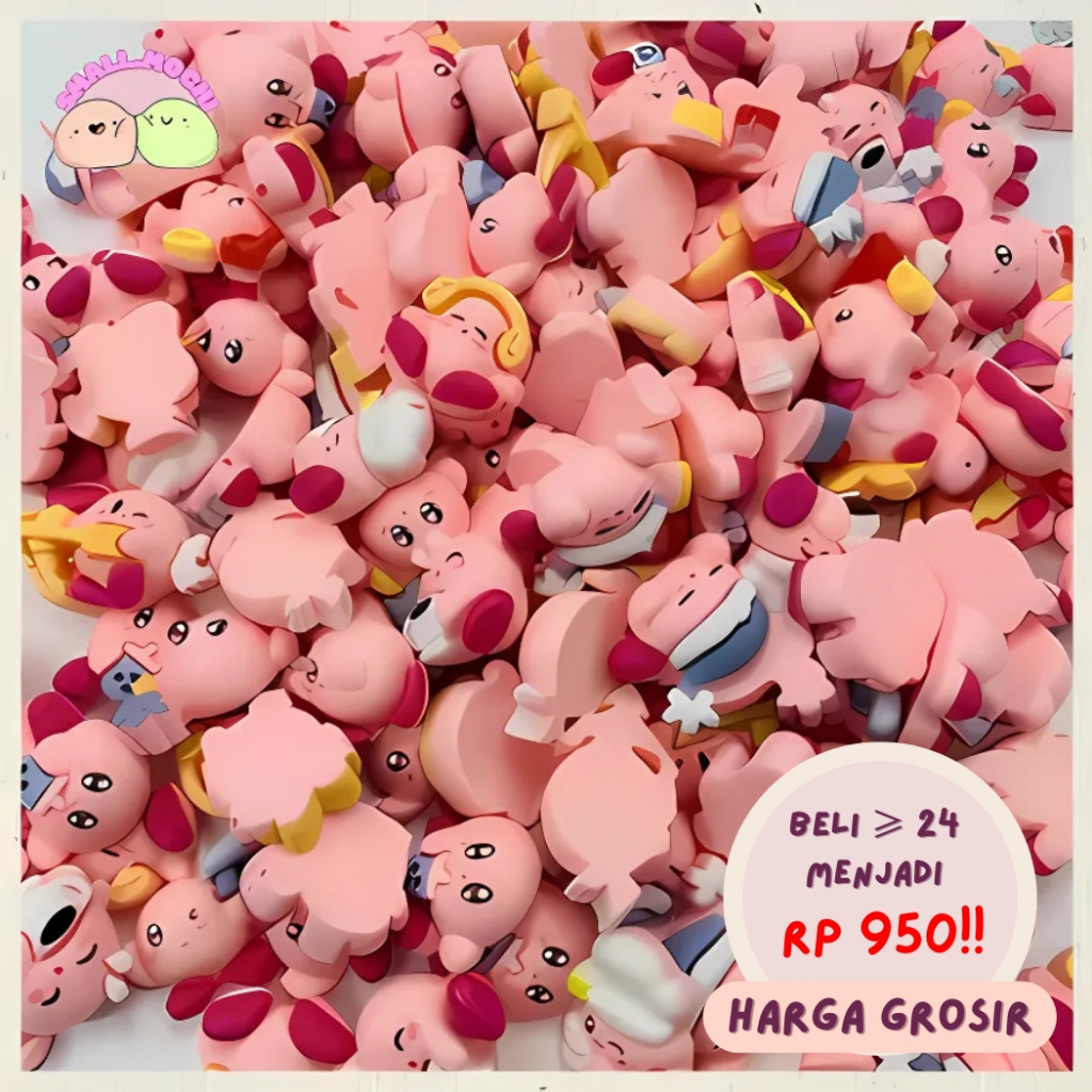 

1 Pcs Resin Clay Stiker 3D Motif Kirby Pink 3D-002